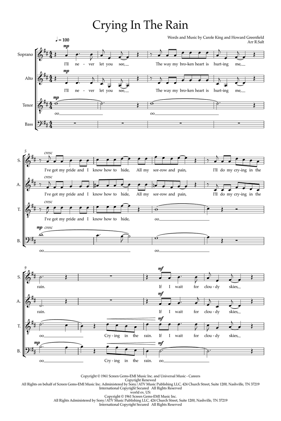 Crying In The Rain (arr. Richard Salt)