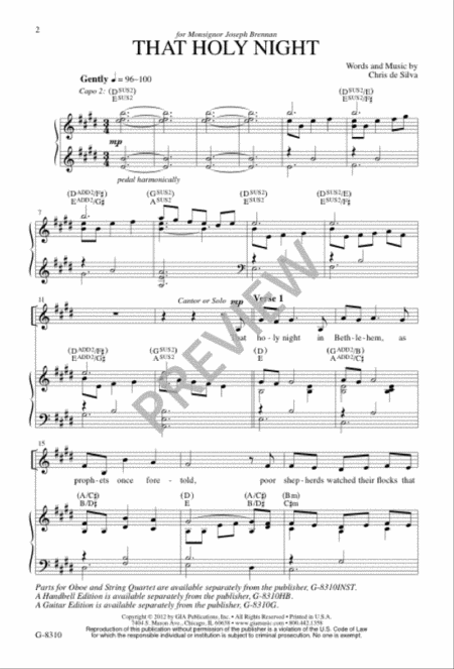 That Holy Night That Holy Night 4-Part scores gallery preview page 2