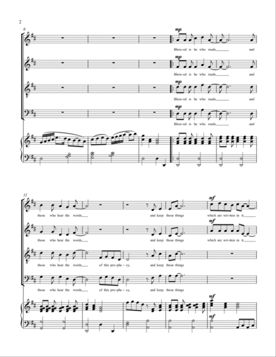 Songs From The Book of Revelation (Cantata for SATB choir and piano accompaniment) 4-Part scores gallery preview page 3