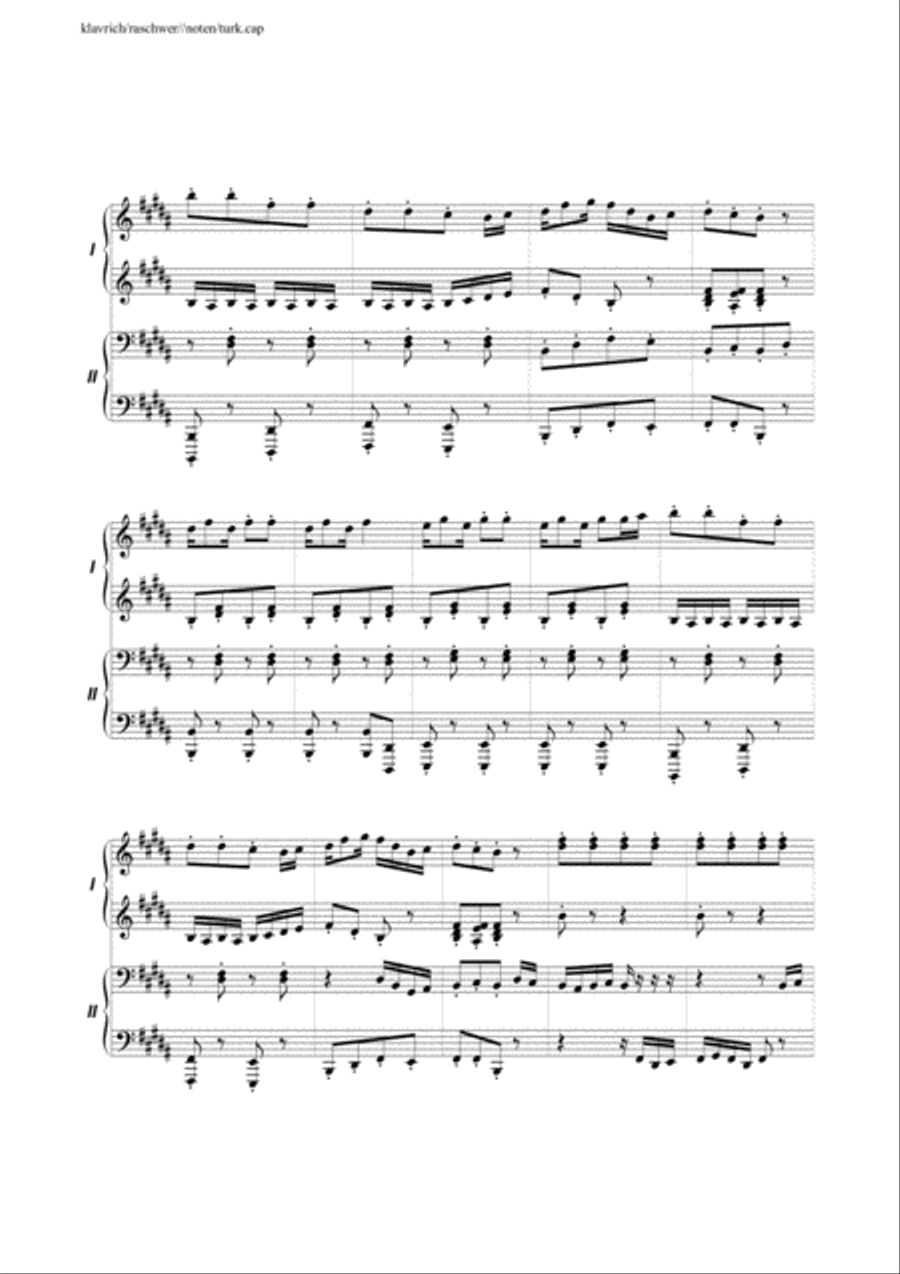 Turkey in the Straw for Piano Duet 1 Piano, 4-Hands scores gallery preview page 3