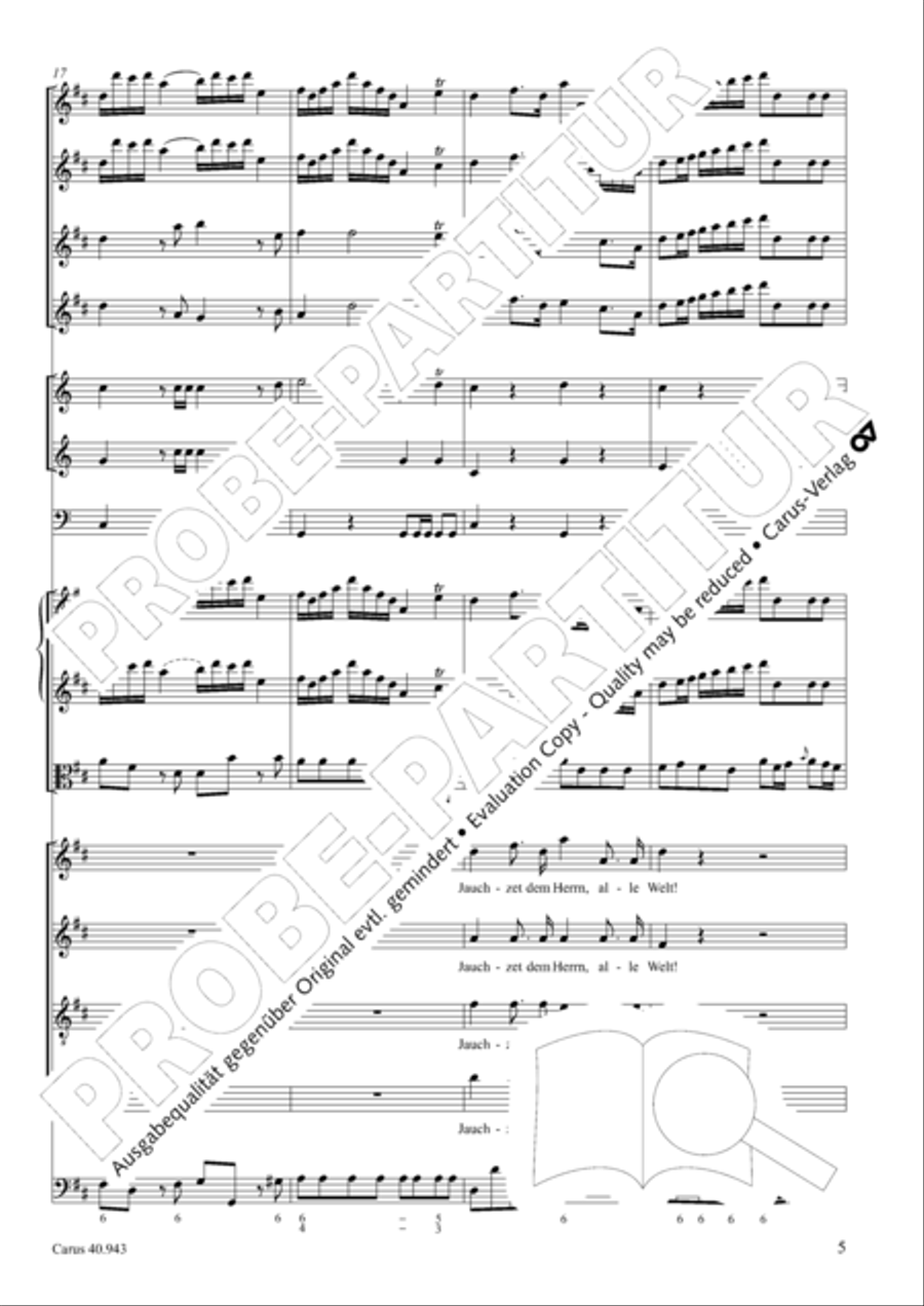 Shout to the Lord, all the earth (Jauchzet dem Herrn, alle Welt) 4-Part scores gallery preview page 12