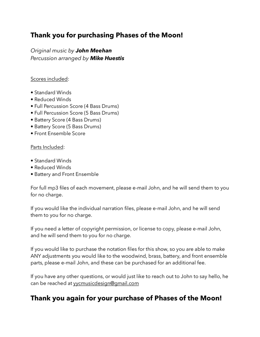 Phases of the Moon Marching Band scores gallery preview page 1