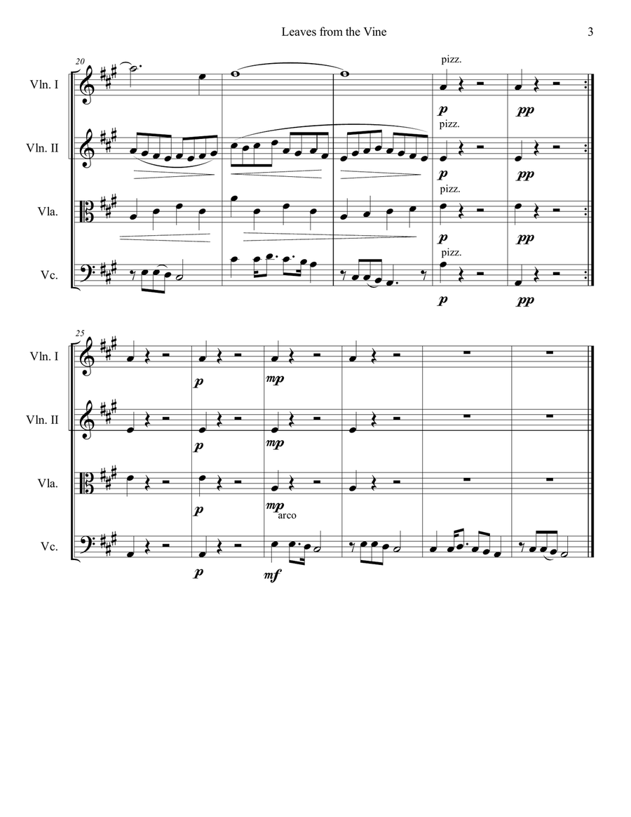 Leaves From The Vine String Quartet scores gallery preview page 4