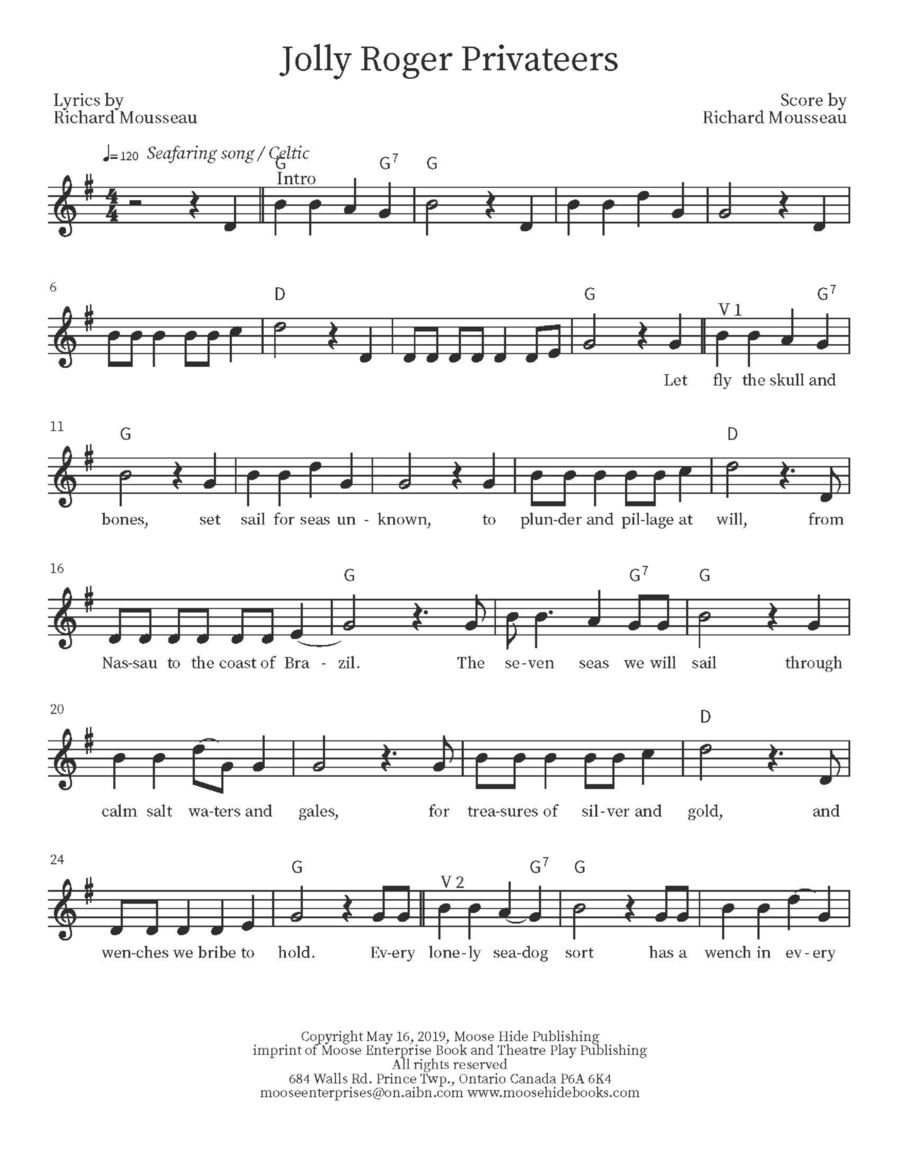 Jolly Roger Privateers Jolly Roger Privateers Piano scores gallery preview page 1