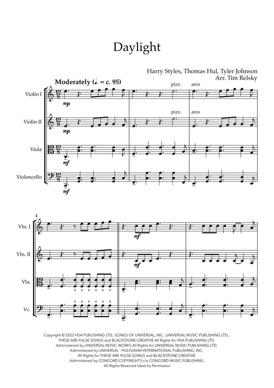 Daylight String Quartet scores gallery preview page 1