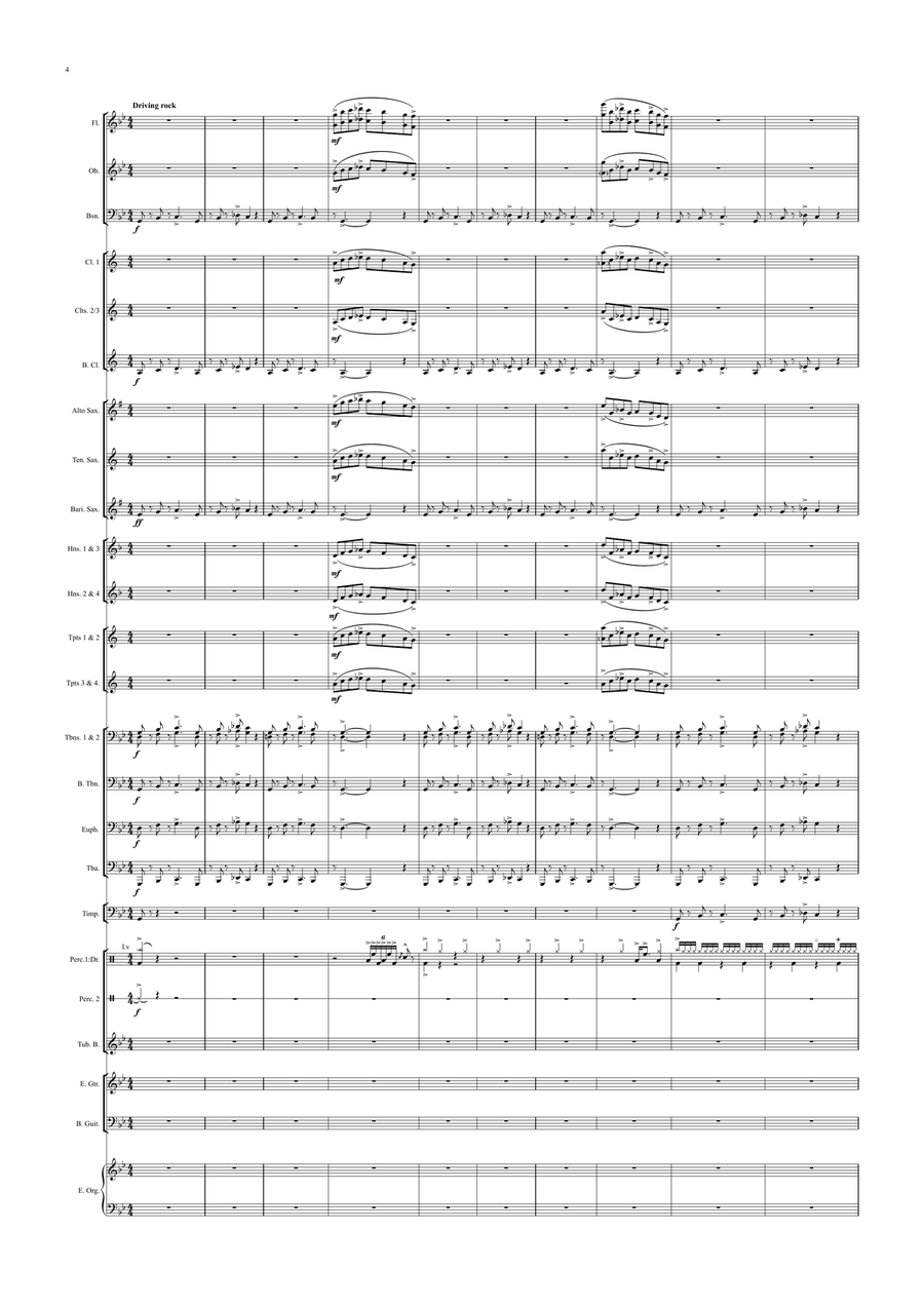 Smoke On The Water Concert Band scores gallery preview page 4