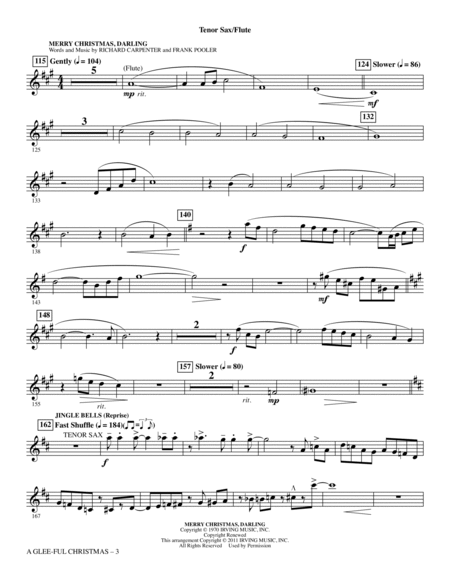 A Glee-ful Christmas (Choral Medley)(arr. Mark Brymer) - Tenor Sax/Flute