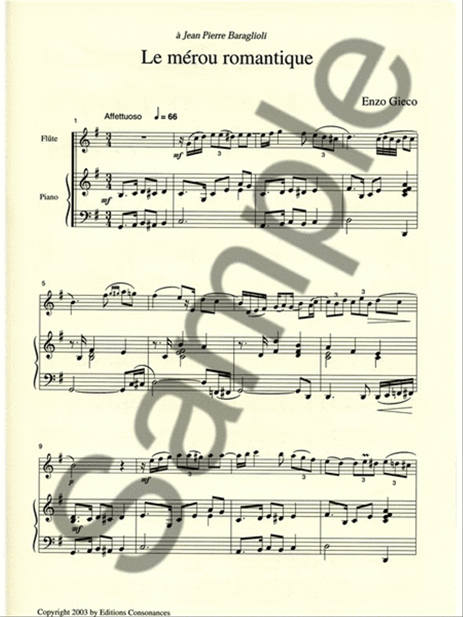 Gieco Enzo Le Merou Romantique Flute & Piano Book Flute Solo scores gallery preview page 2