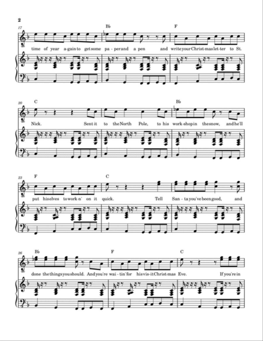Takin' Care Of Christmas Takin' Care Of Christmas Piano, Vocal, Guitar scores gallery preview page 3