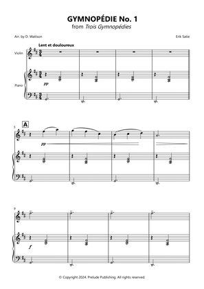 Gymnopédie No. 1 for violin and piano