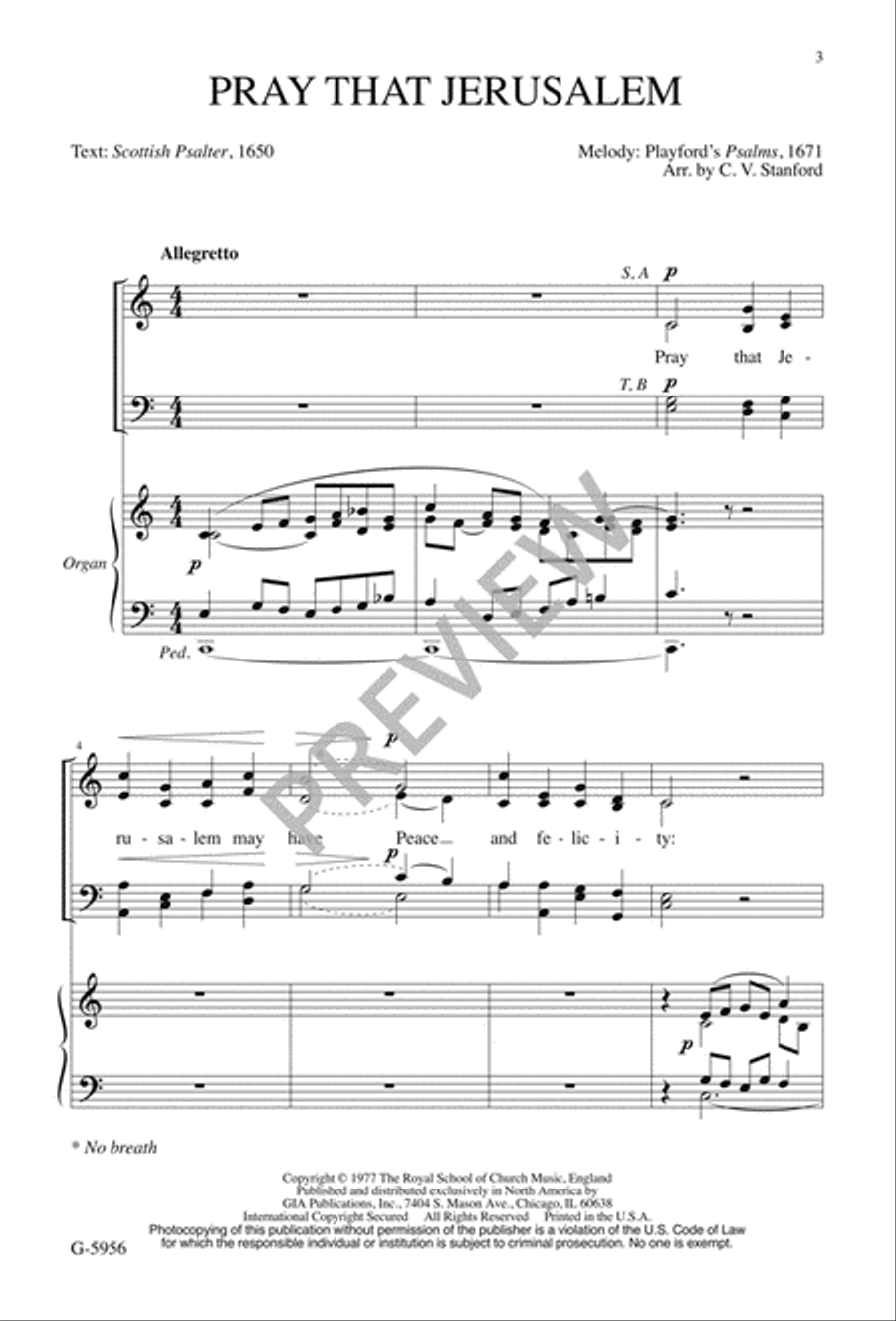 Pray That Jerusalem 4-Part scores gallery preview page 2