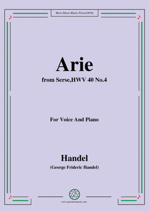 Book cover for Handel-Arie,from Serse HWV 40 No.4,for Voice&Piano