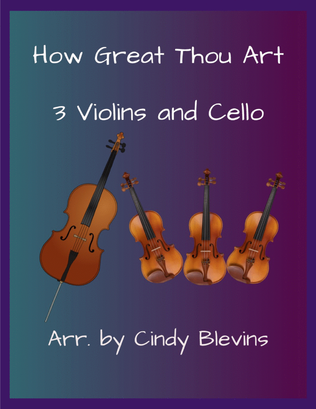Book cover for How Great Thou Art, for Three Violins and Cello