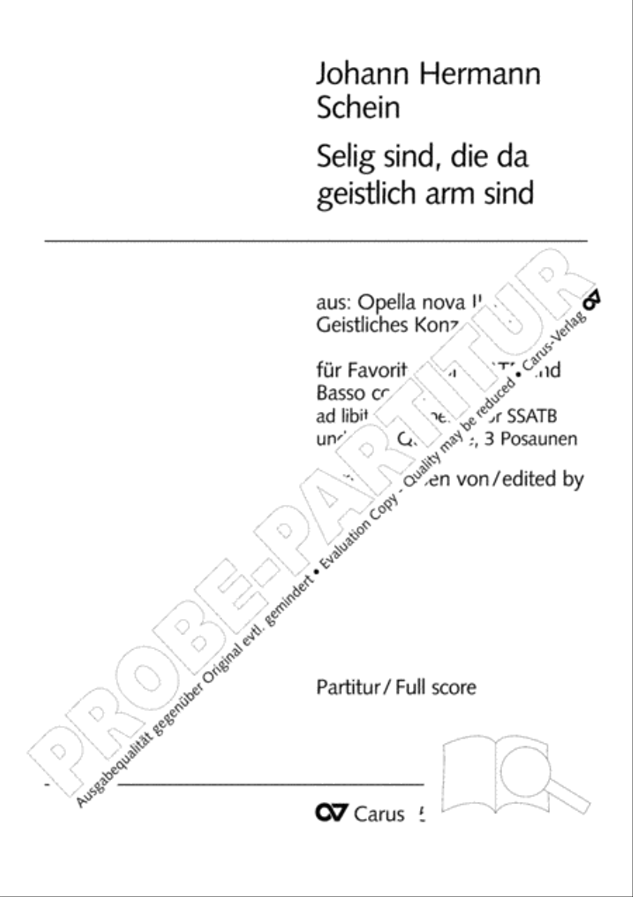 Selig sind, die da geistlich arm sind SSATB scores gallery preview page 2