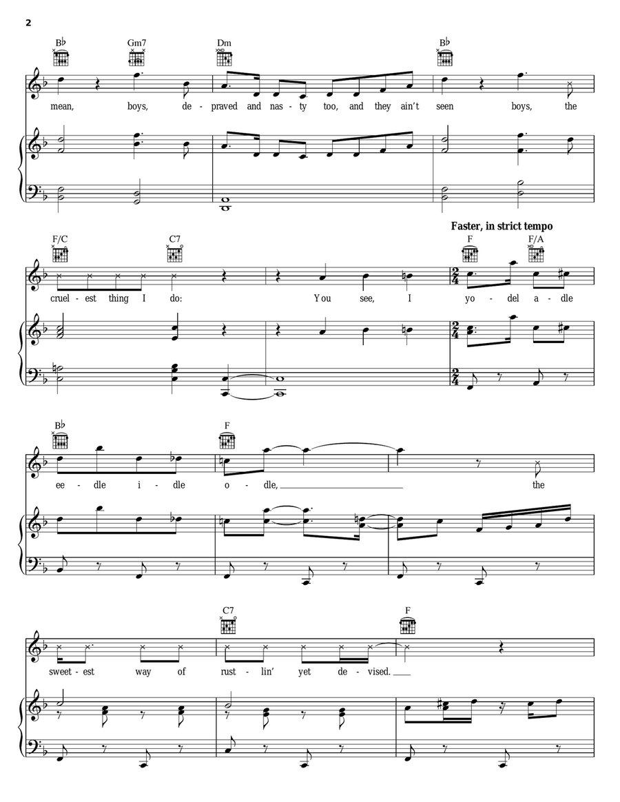 Yodel-Adle-Eedle-Idle-Oo Piano, Vocal, Guitar scores gallery preview page 2