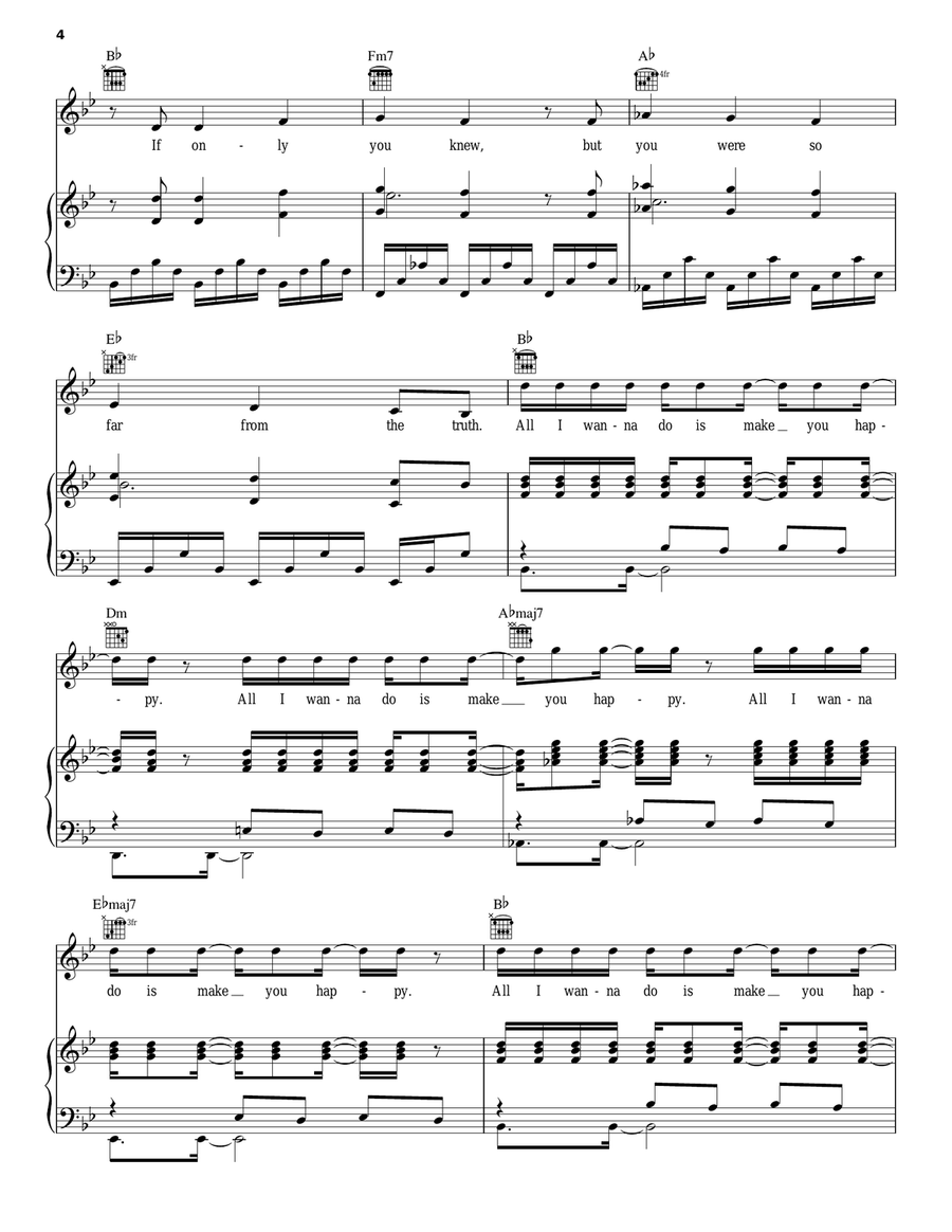 Make You Happy Piano, Vocal, Guitar scores gallery preview page 4