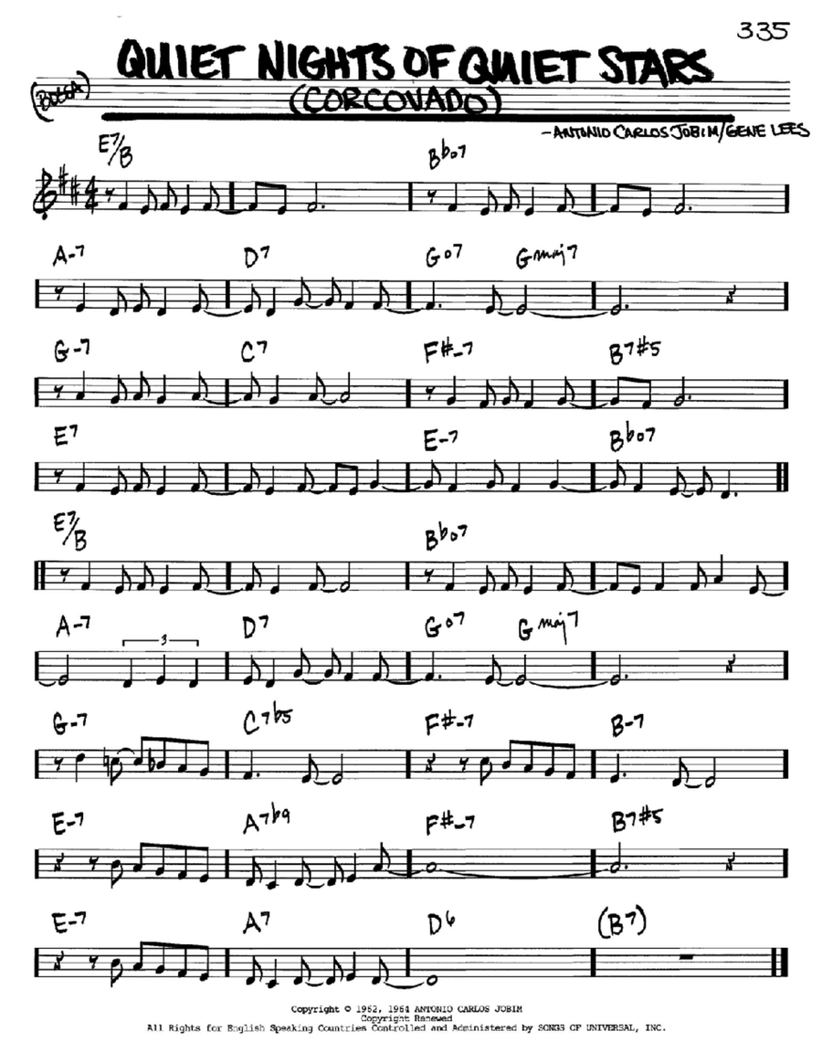 Quiet Nights Of Quiet Stars (Corcovado) B-Flat Instrument scores gallery preview page 1