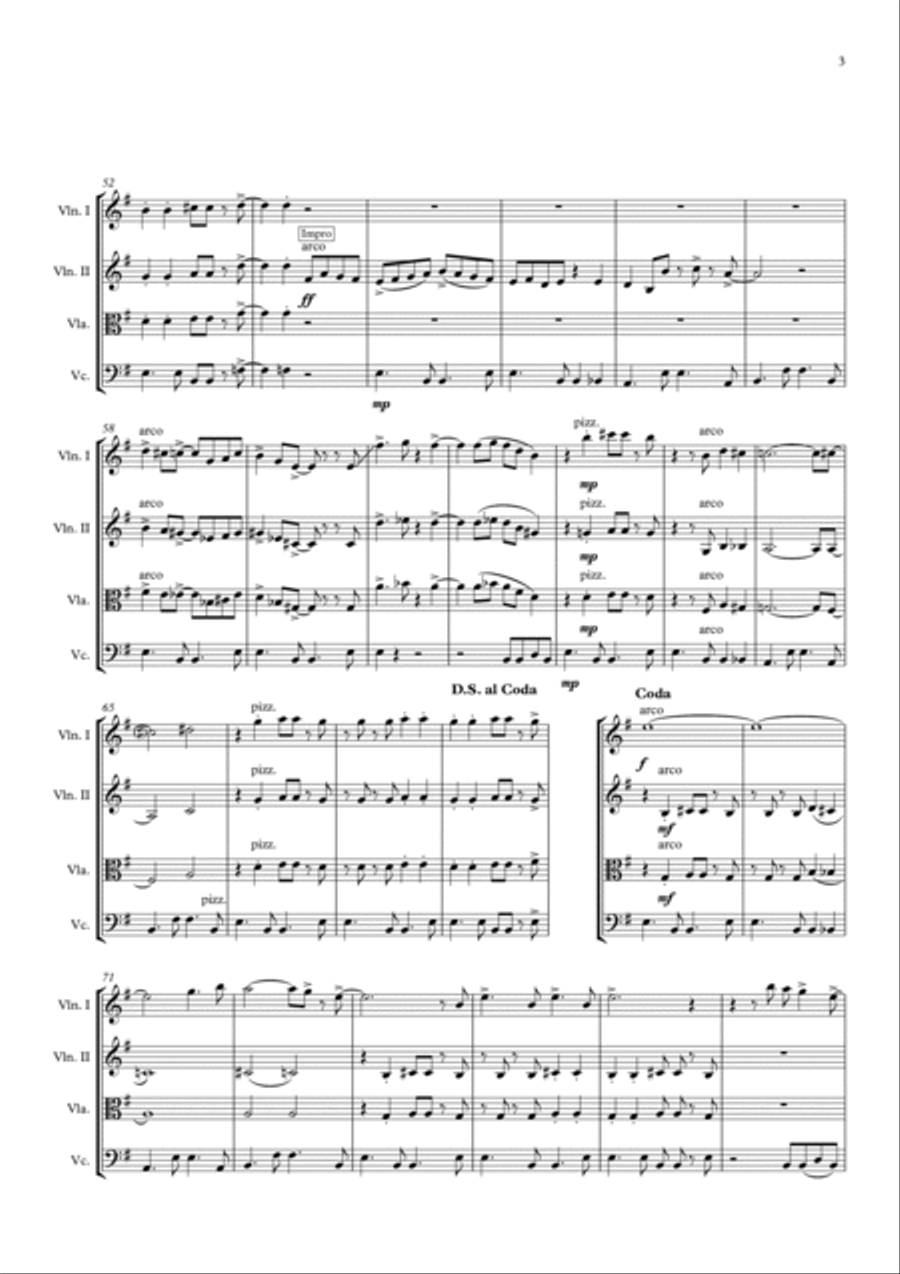 Mas Que Nada Mas Que Nada String Quartet scores gallery preview page 3