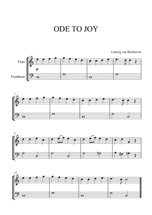 Book cover for Beethoven - Ode to Joy for Flute and Trombone