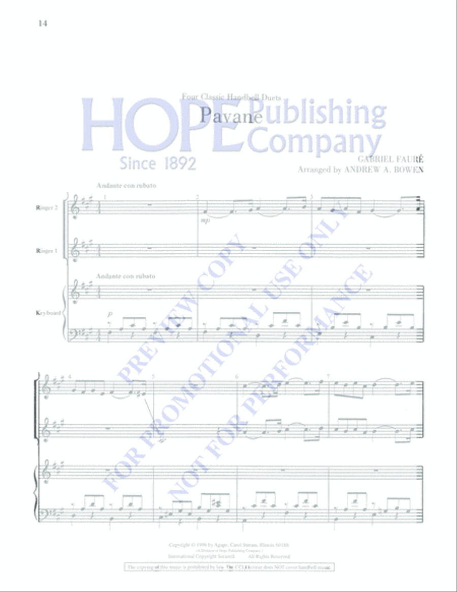 Four Classic Handbell Duets Percussion scores gallery preview page 14
