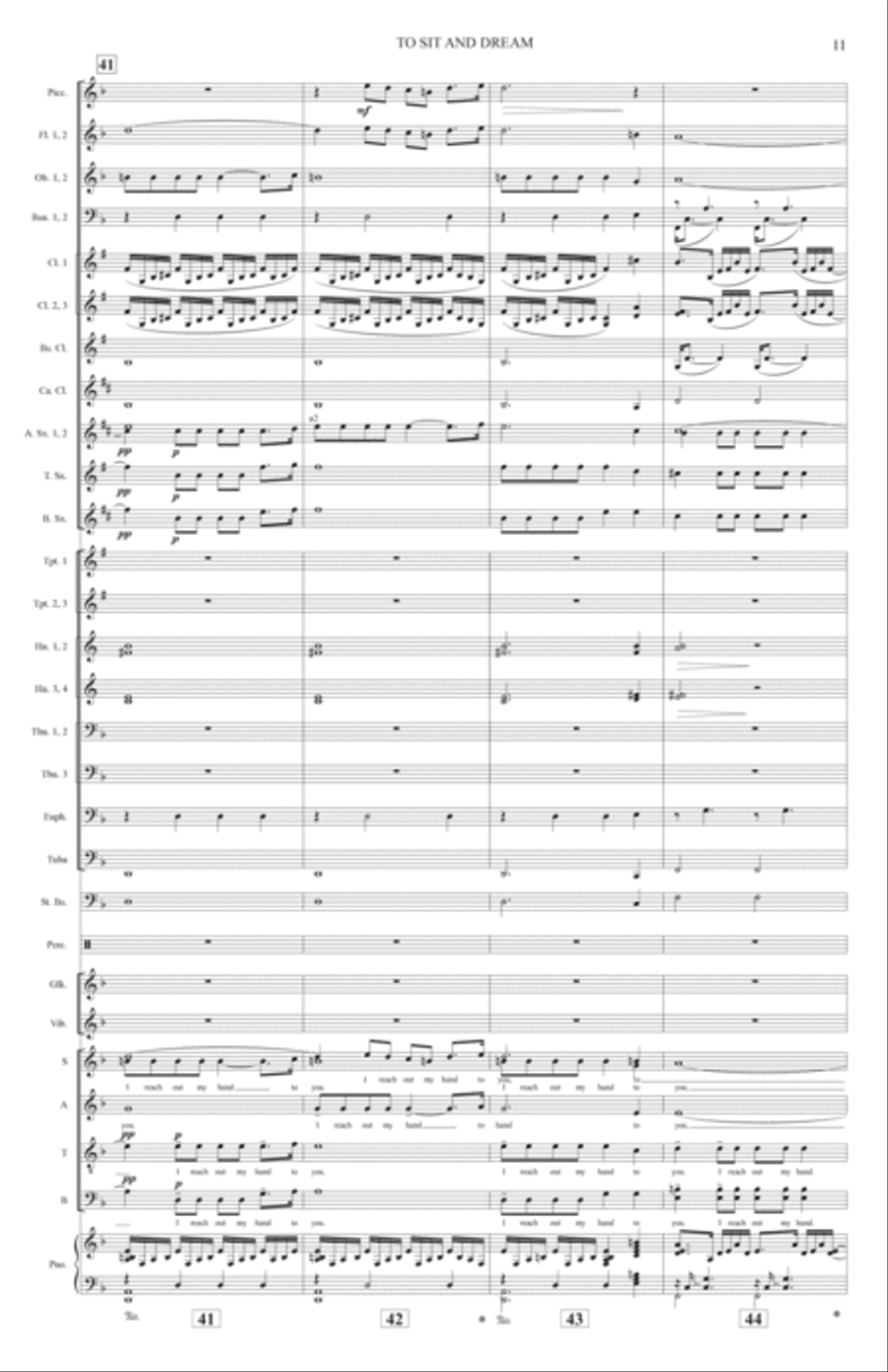 To Sit And Dream (Band Accompaniment) - Full Score Choir scores gallery preview page 11
