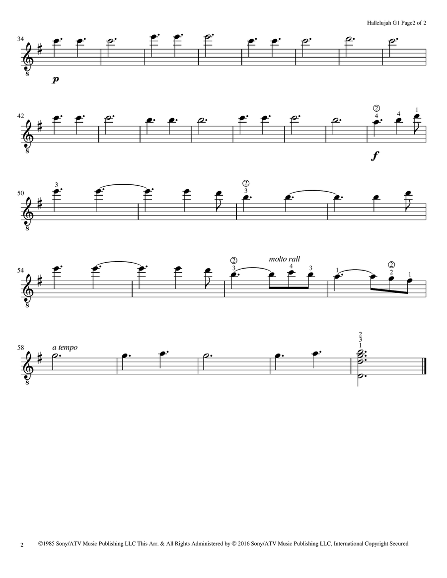 Hallelujah Guitar Ensemble scores gallery preview page 6