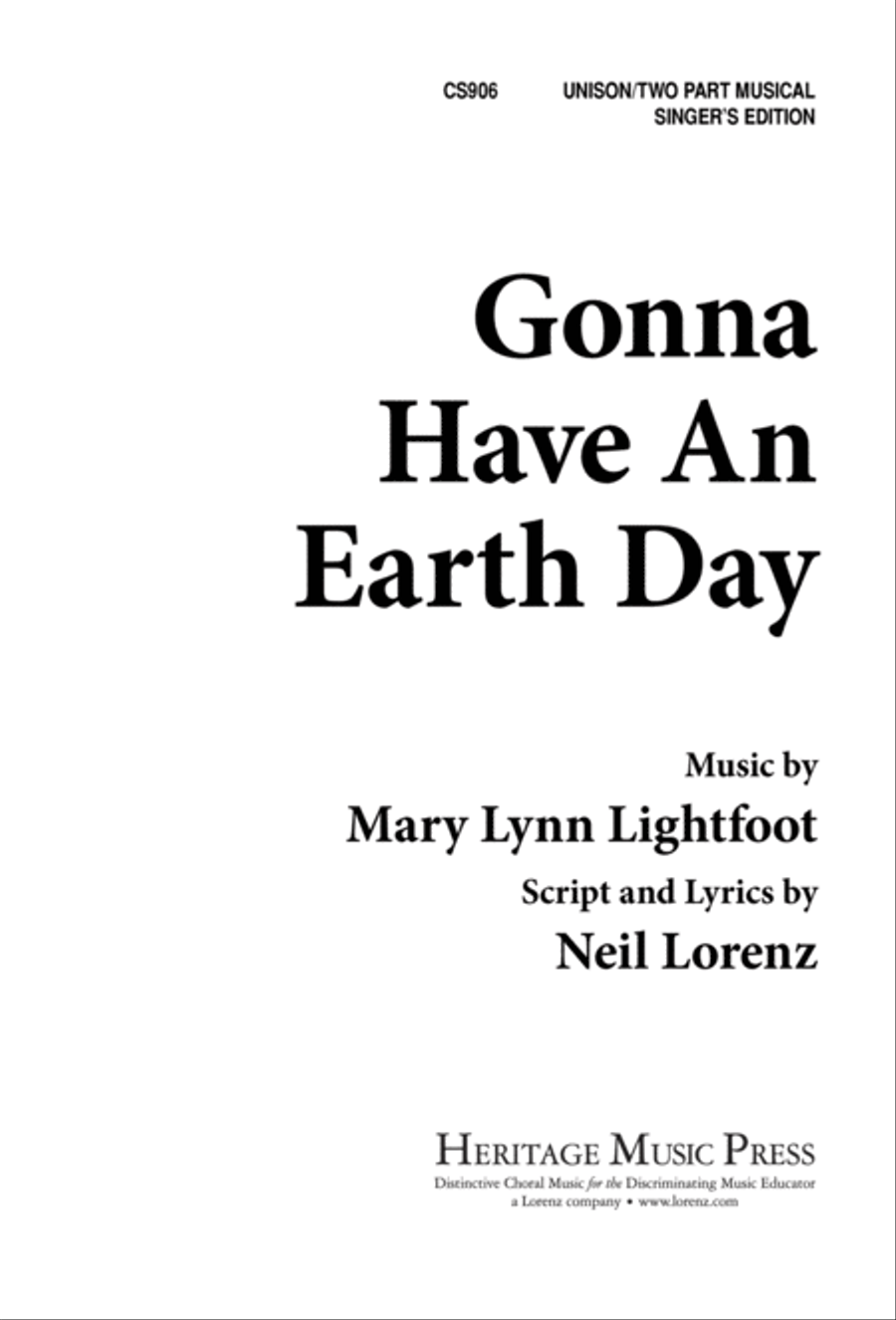 Gonna Have An Earth Day - Singer's Ed Unison Choir scores gallery preview page 1