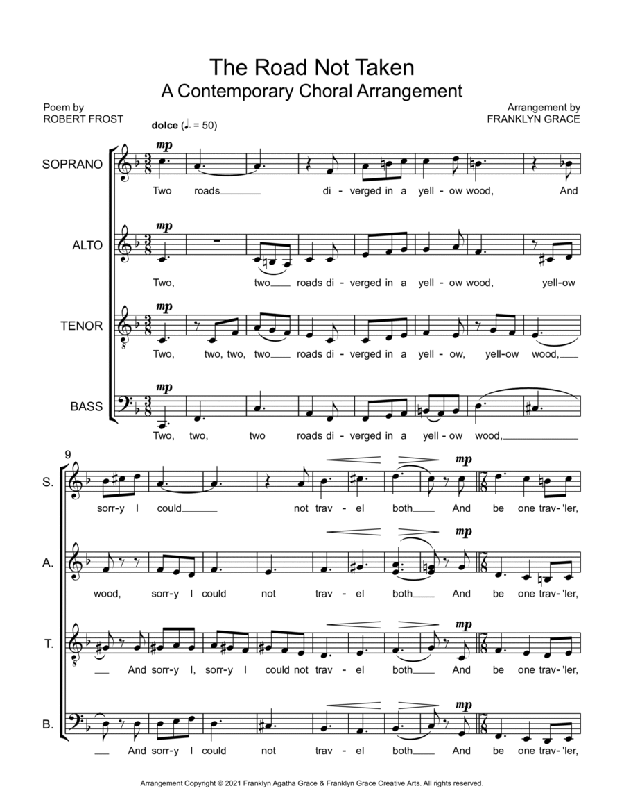 The Road Not Taken - A Contemporary Choral Arrangement image number null