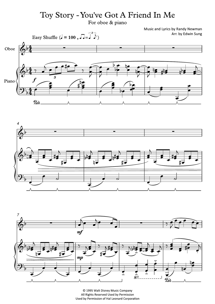 You've Got A Friend In Me Oboe Solo scores gallery preview page 1