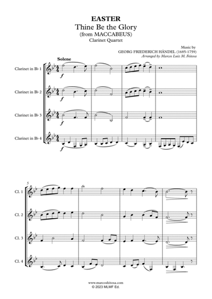 Thine Be the Glory (Maccabeus) - Clarinet Quartet image number null