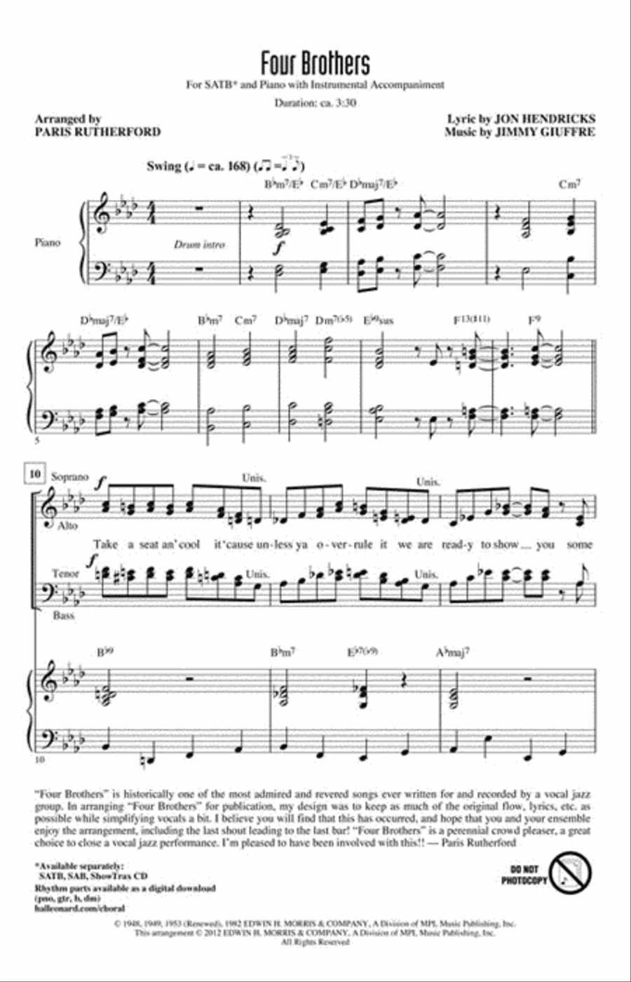 Four Brothers 4-Part scores gallery preview page 2