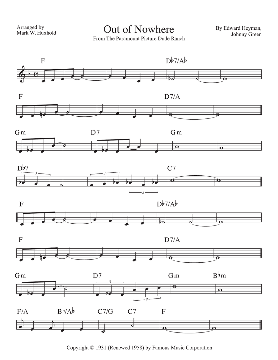 Out Of Nowhere Piano scores gallery preview page 3