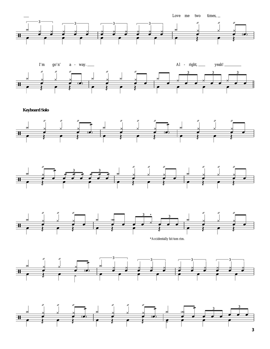Love Me Two Times Love Me Two Times Drum Set scores gallery preview page 3