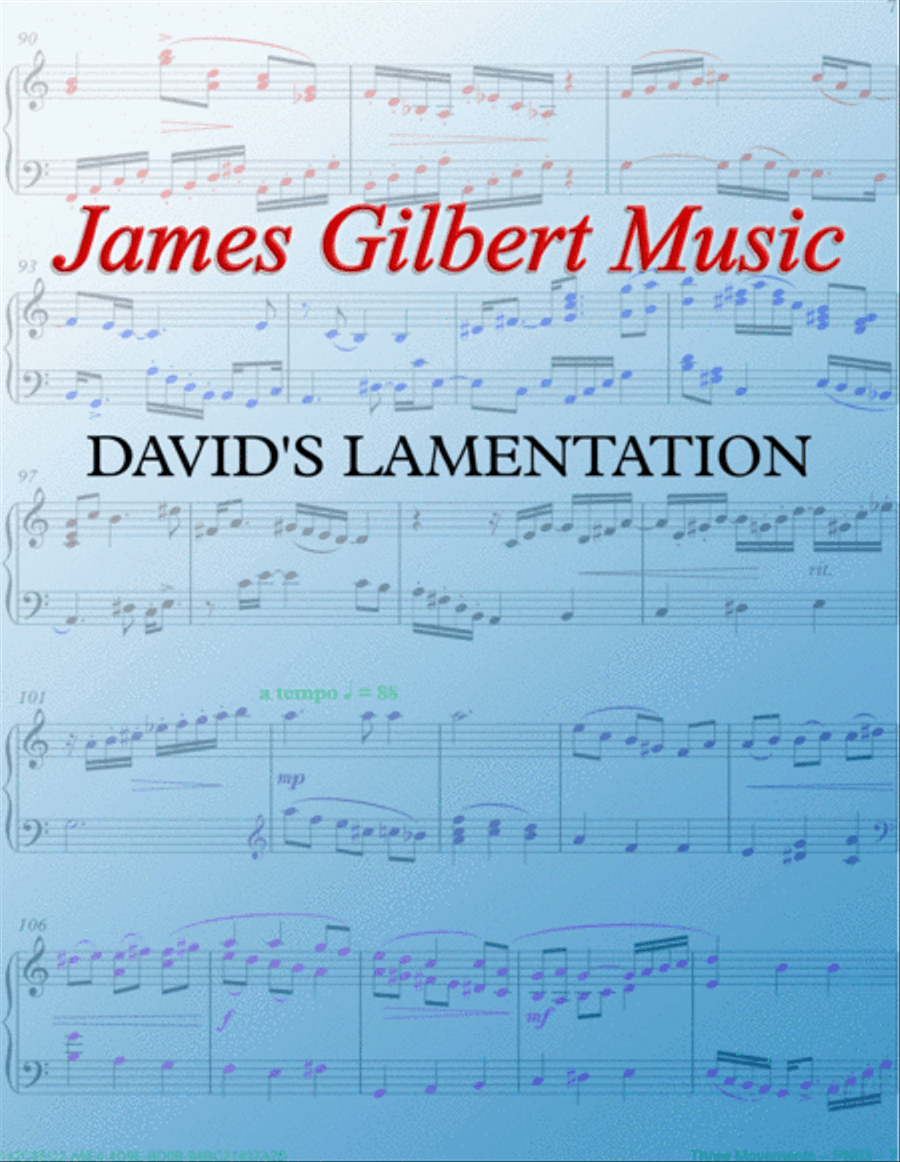 David's Lamentation Piano Solo scores gallery preview page 1