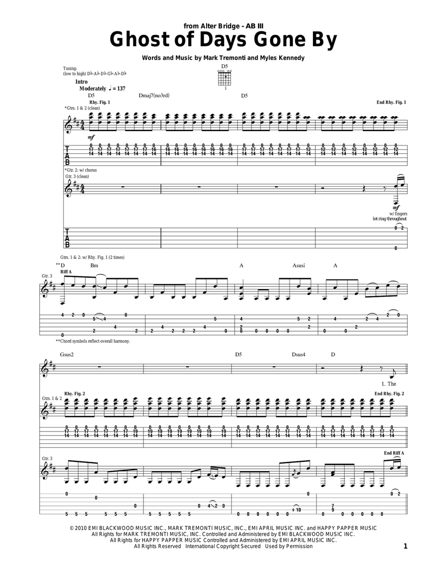 Ghost Of Days Gone By Acoustic Guitar scores gallery preview page 1
