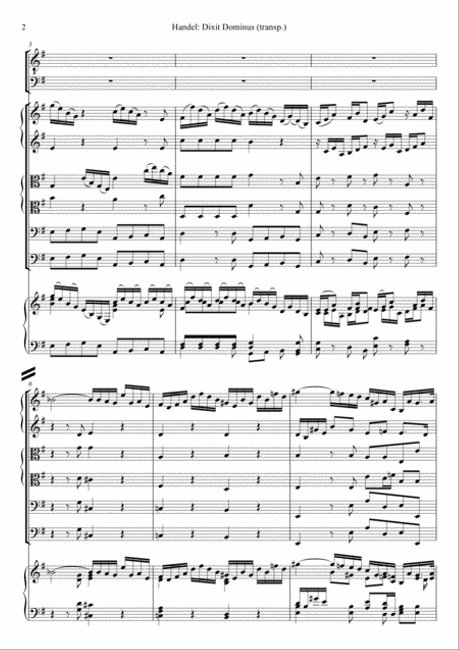 G. Fr. Handel: DIXIT DOMINUS Divisi scores gallery preview page 2