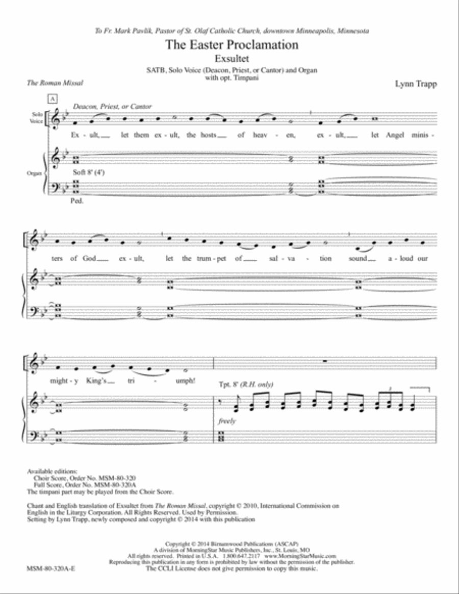 The Easter Proclamation: Exsultet Choir scores gallery preview page 2