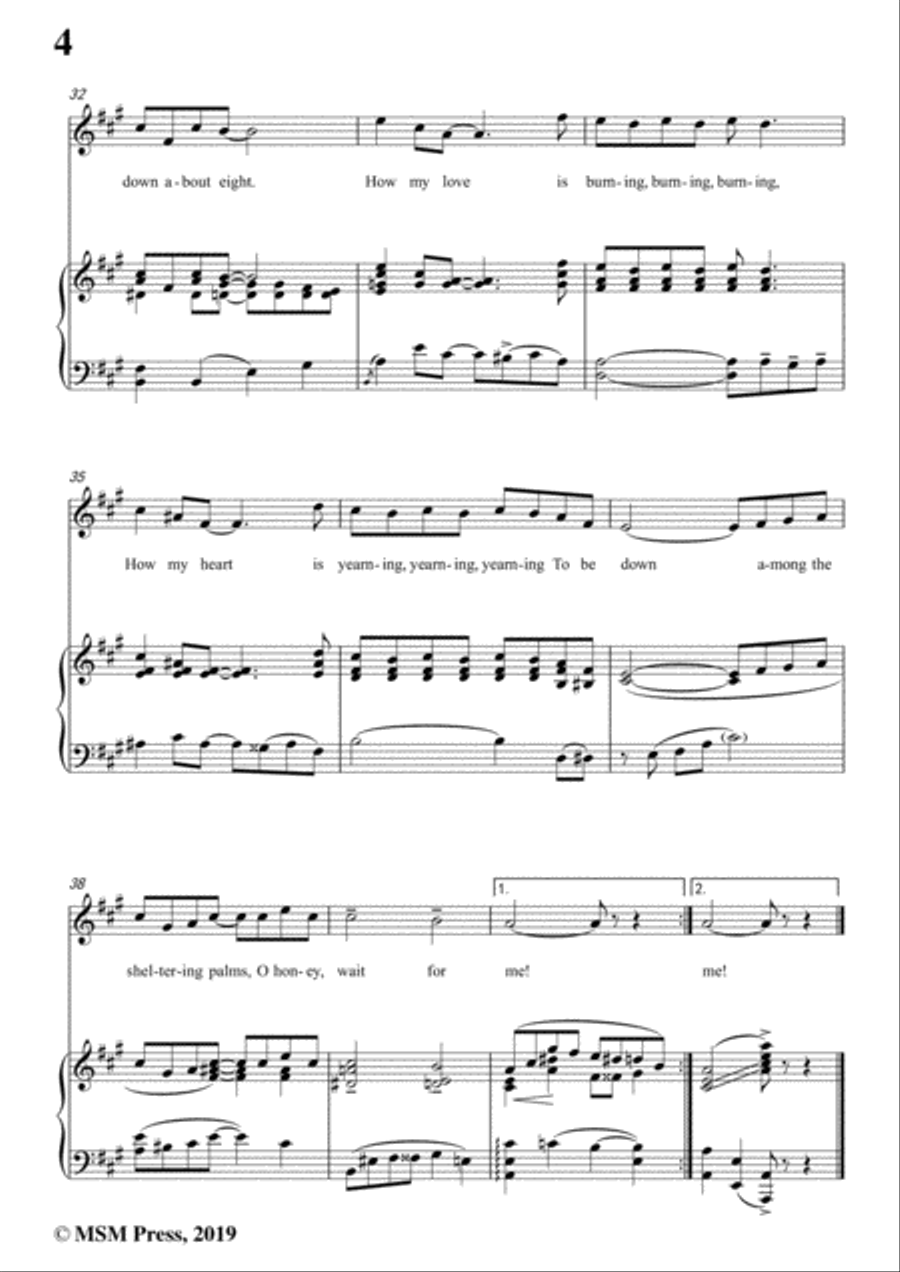 Abe Olman-Down Among the Sheltering Palms,in E Major,for Voice&Piano Voice scores gallery preview page 6