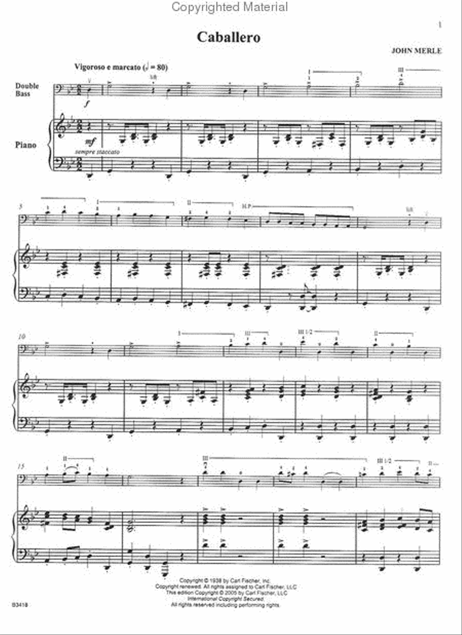 Caballero Caballero Double Bass scores gallery preview page 2