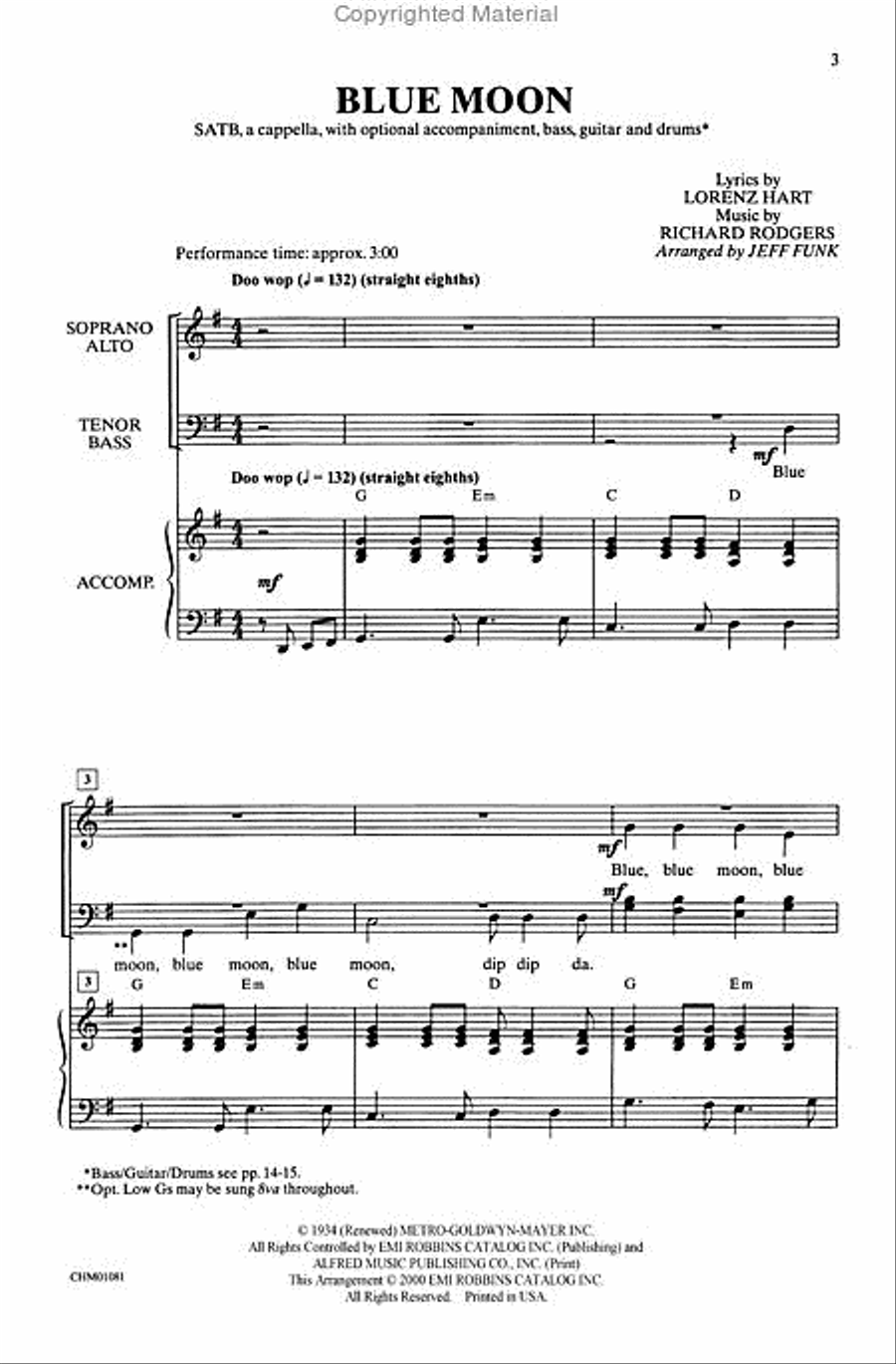 Blue Moon 4-Part scores gallery preview page 2