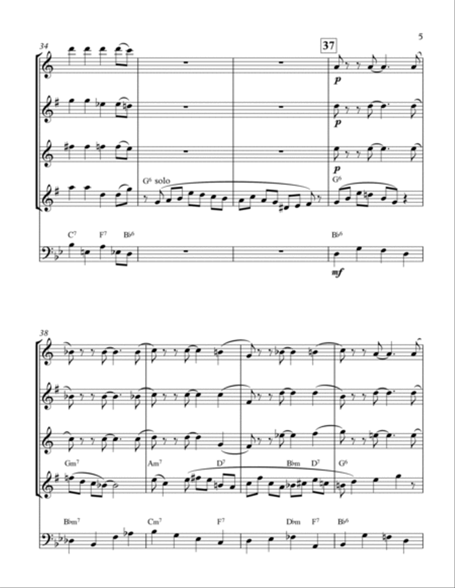 The Lady Is A Tramp The Lady Is A Tramp Saxophone Quartet scores gallery preview page 5