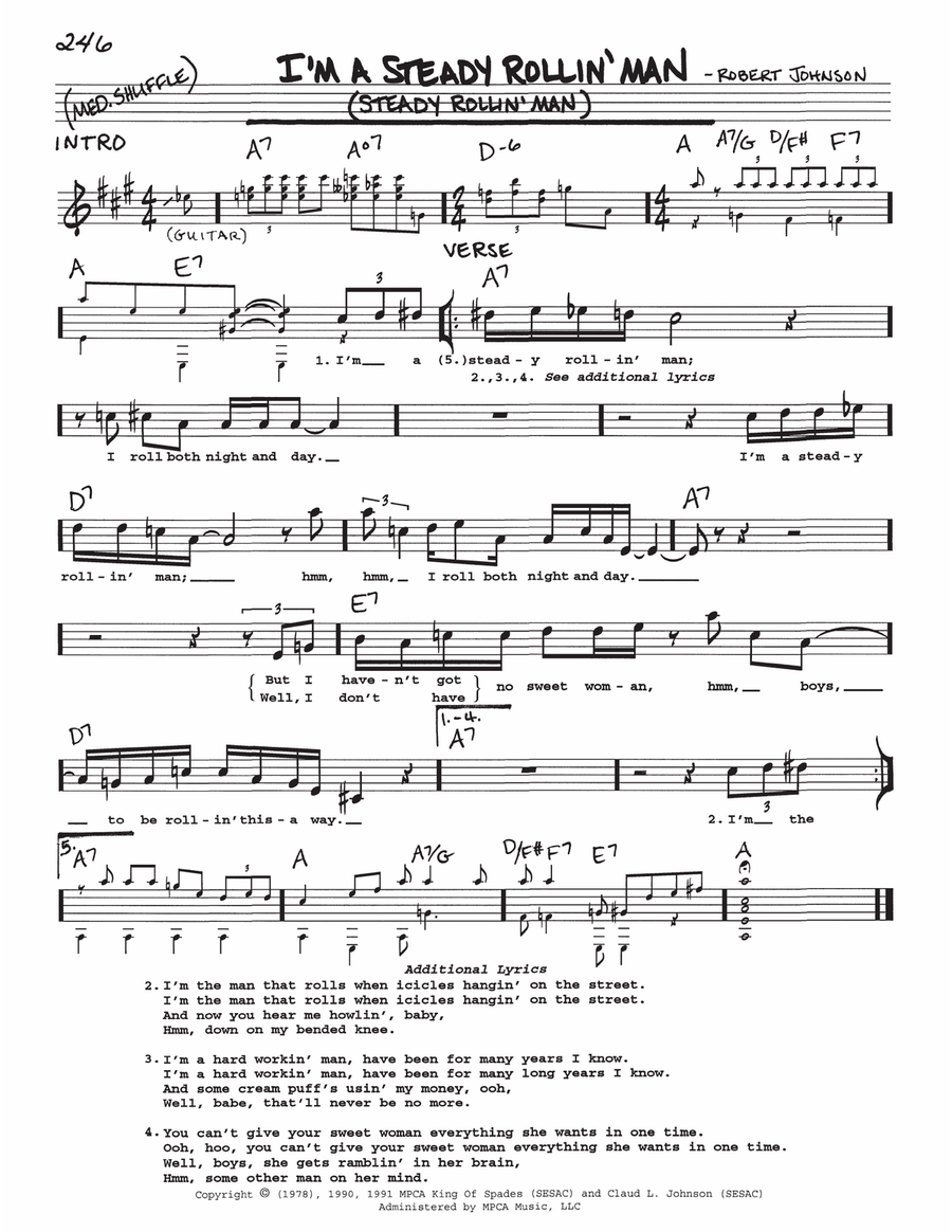 I'm A Steady Rollin' Man (Steady Rollin' Man) Voice scores gallery preview page 1