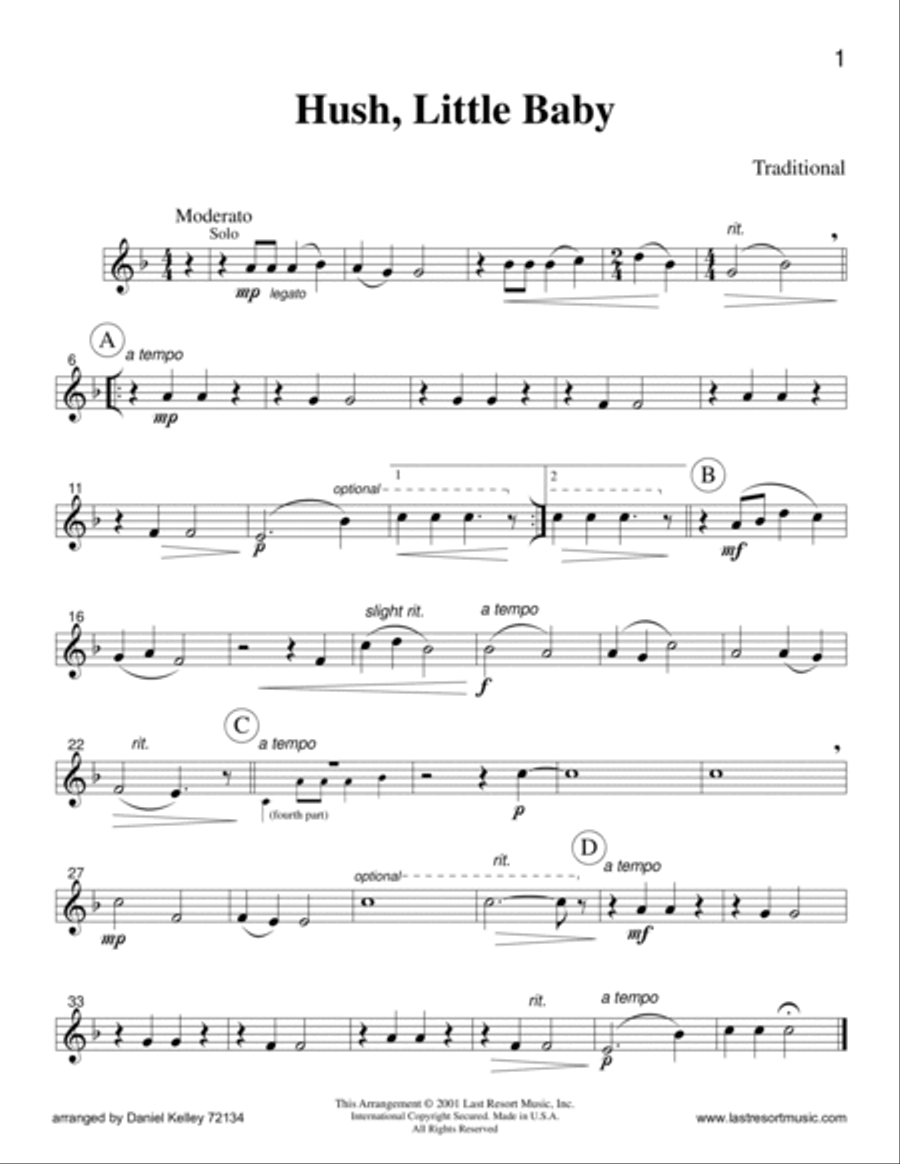 Intermediate Music for Four, Volume 1 Part 3 for French Horn or English Horn - #72134 English Horn scores gallery preview page 5
