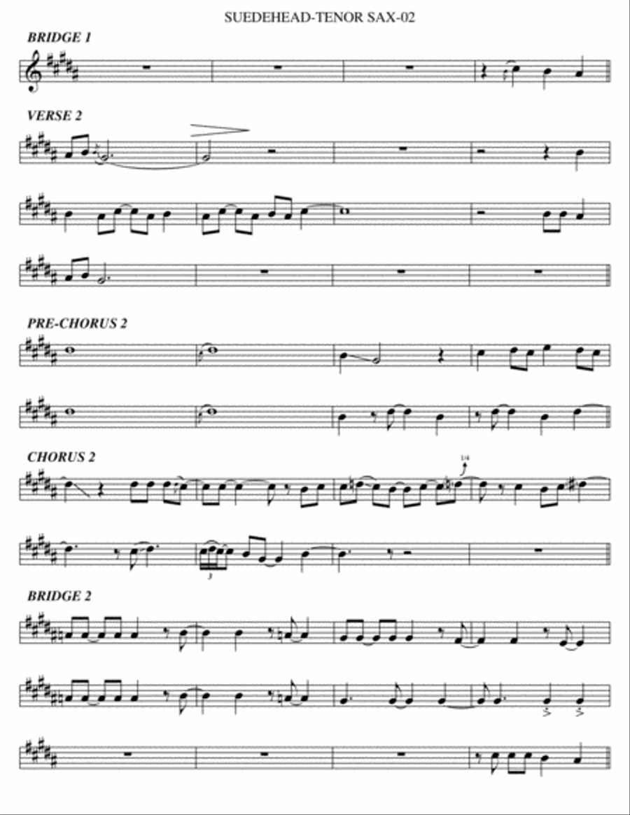 Suedehead Tenor Saxophone scores gallery preview page 2
