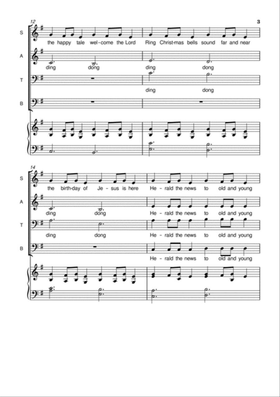 Ring Christmas Bells (Schedryk) - Mixed Choir - SATB - Arr. Forevergreens Music 4-Part scores gallery preview page 3