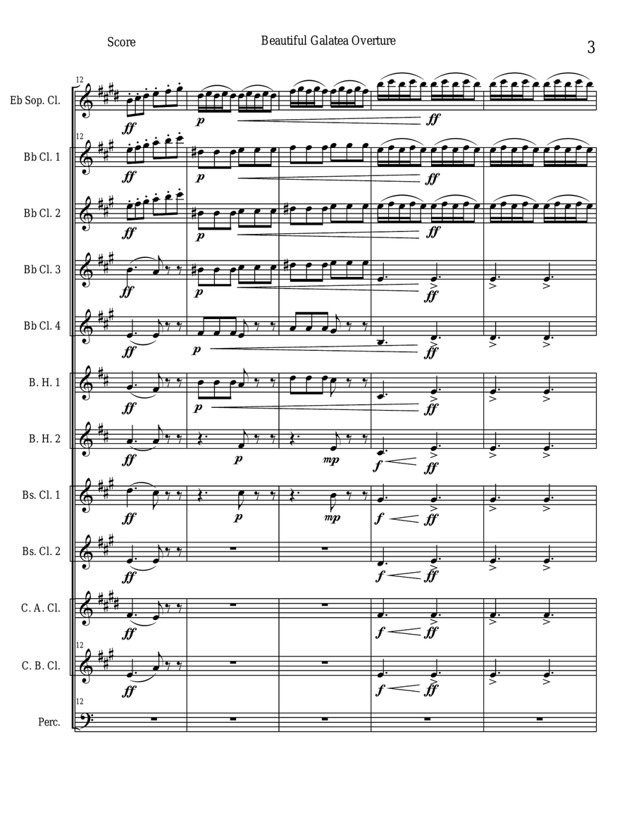 Beautiful Galatea Overture Woodwind Ensemble scores gallery preview page 3