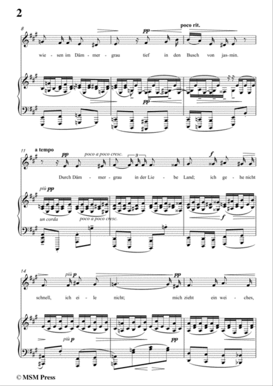 Reger-Traum durch die Dämmerung in A Major,for Voice and Piano Voice Solo scores gallery preview page 4