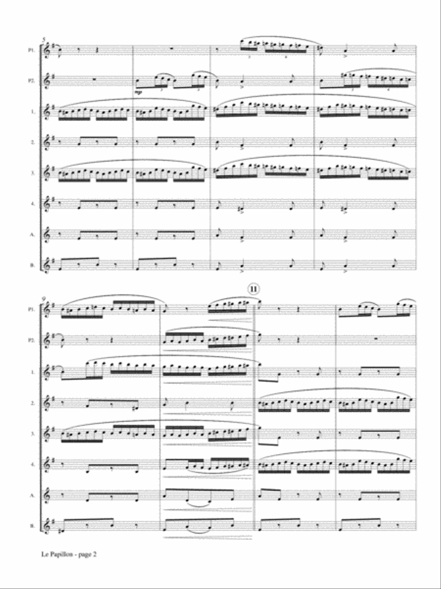 Le Papillon for Flute Choir Flute Choir scores gallery preview page 3