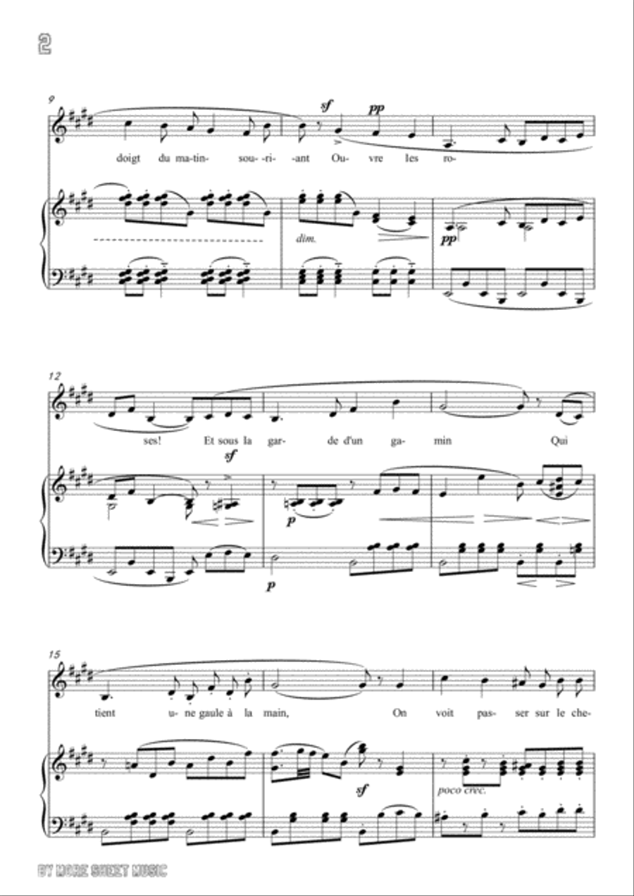 Chabrier-Pastorale des cochons roses in C sharp Major,for voice and piano Voice Solo scores gallery preview page 4