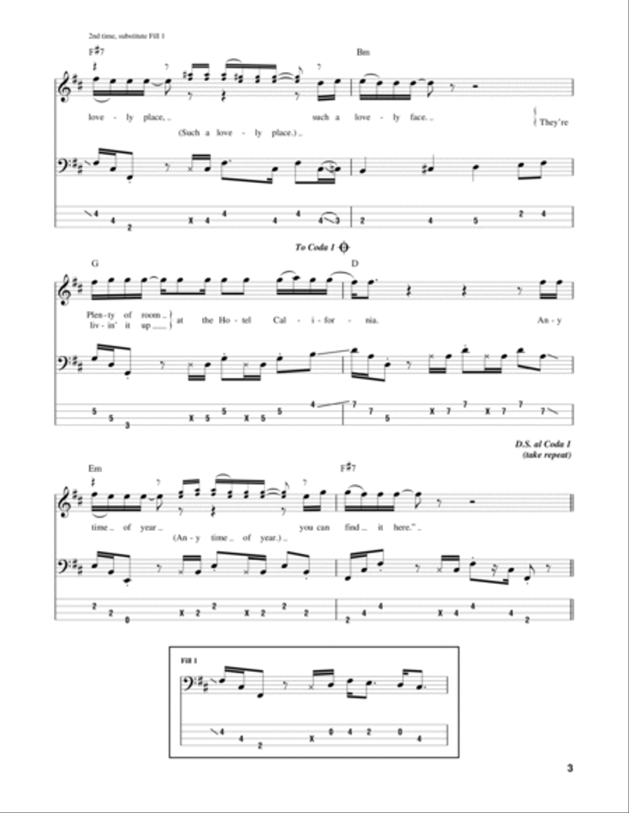 Hotel California Guitar Tablature scores gallery preview page 3